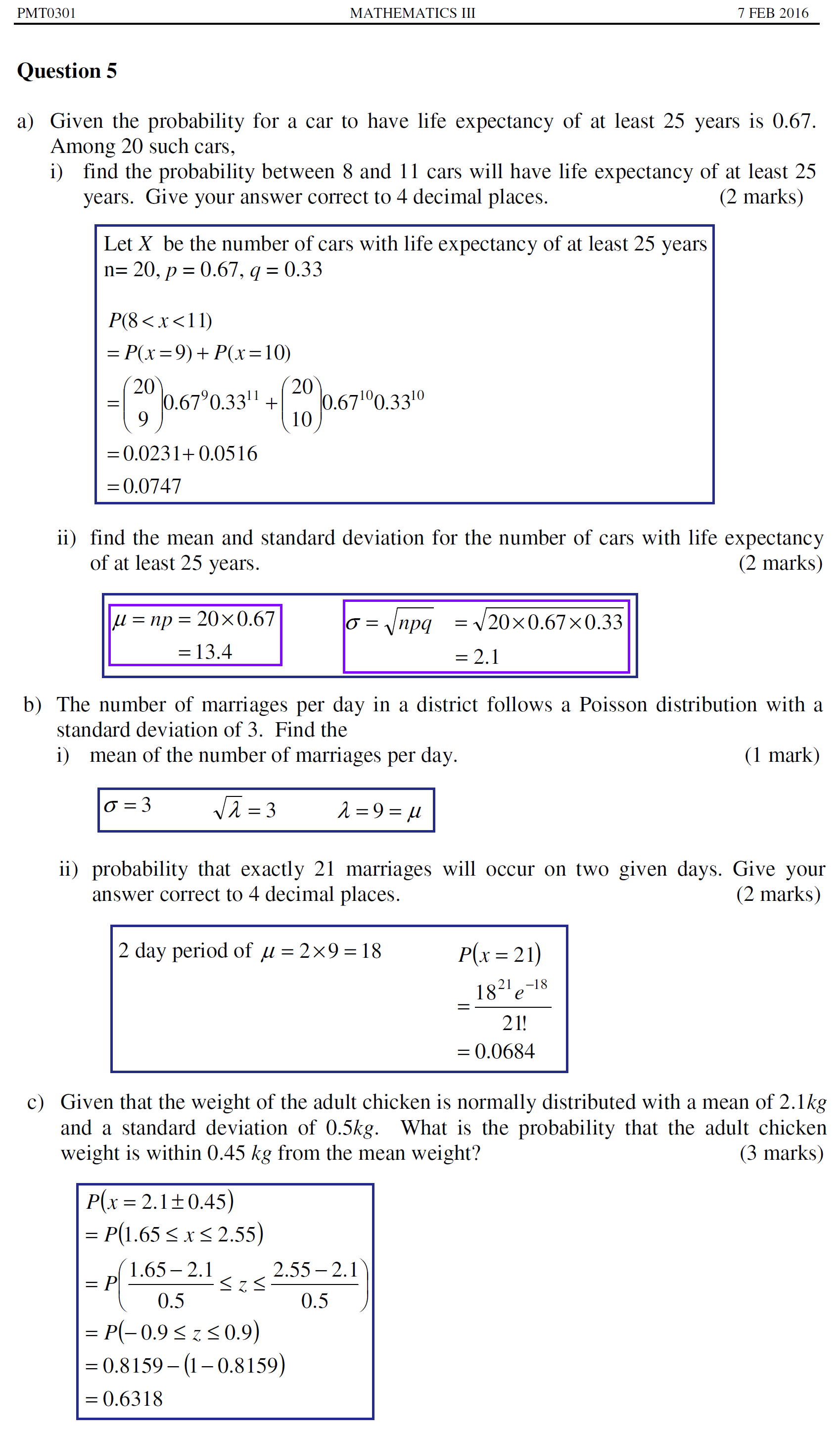 Exam questions - PMT 0301